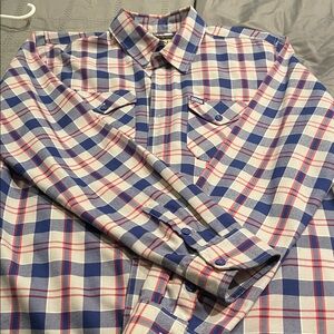 DIXXON Blue and Red Checkered Casual Shirt